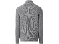 Herren-Rollkragenpullover in Grau mit Rippstrickmuster.