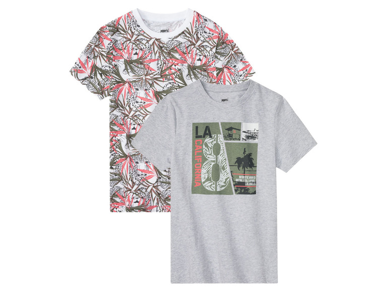Gehe zu Vollbildansicht: PEPPERTS® Jungen T-Shirt, 2 Stück, mit Rundhalsausschnitt - Bild 2