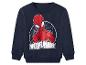 Kinder-Sweatshirt in Marineblau mit Spiderman-Aufdruck und „WEBBER WONDER“-Schriftzug.