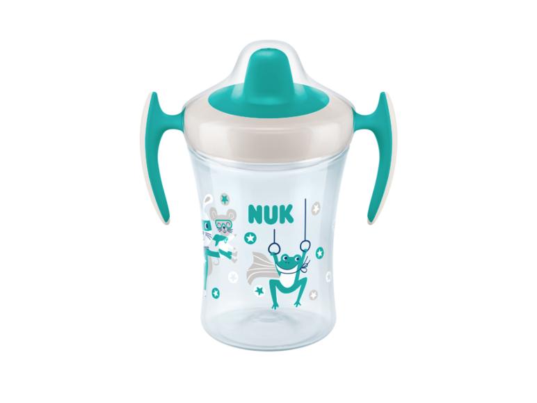 Baby-Trinklernbecher mit Griffen, Schnabeltasse und Tiermotiven.