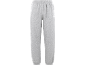 Hellgraue Fleece-Jogginghose mit elastischem Bund und Bündchen.