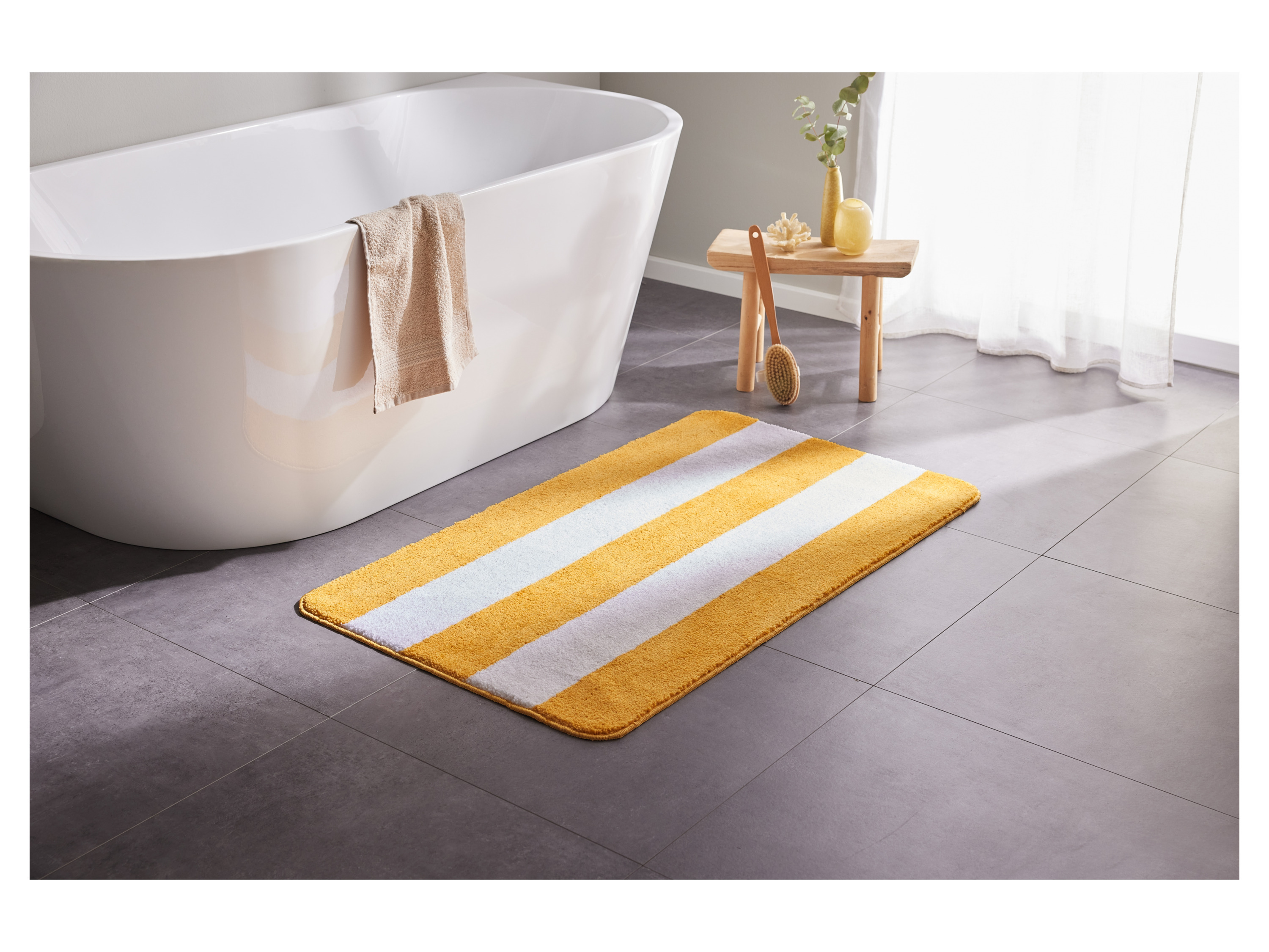 Thumbnail - LIVARNO home Badematte 70x120cm (Gelb/Weiß)