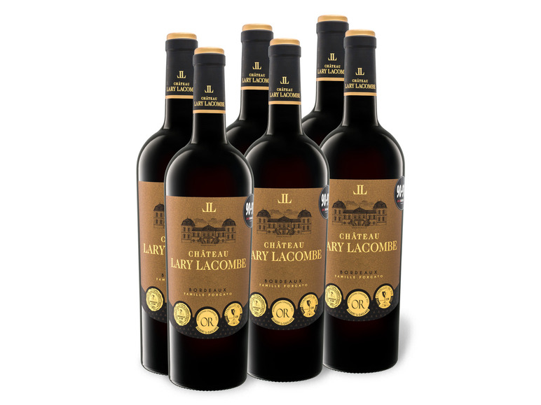 Gehe zu Vollbildansicht: 6 x 0,75-l-Flasche Weinpaket Château Lary Lacombe Bordeaux AOP trocken, Rotwein - Bild 1