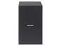 Ein schwarzer Sharp Subwoofer.