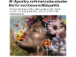 Frau in einem Blumenfeld, mit Text, der 4K Upscaling und Dynamic Tone Mapping beschreibt.