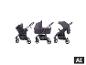 BABYGO Kinderwagen 3in1 Set Style in drei verschiedenen Konfigurationen dargestellt [KI-generiertes Bild]