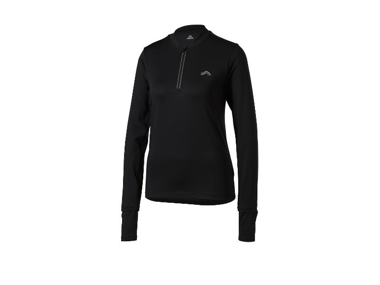 Schwarzes Crivit Sportshirt mit langen Ärmeln und kurzem Reißverschluss