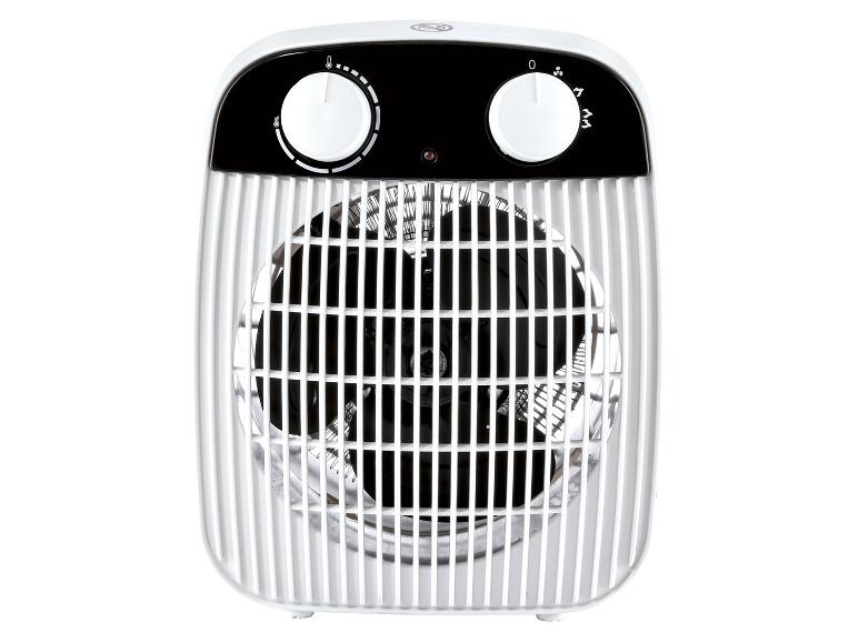 Weiße elektrische Heizung mit zwei Drehknöpfen