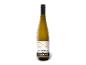 Flasche Weißwein mit Etikett „Mosel Chardonnay Struktur Trocken“ und goldener Kartenillustration.