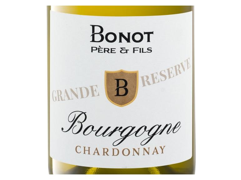 Etikett von BONOT PÈRE & FILS Bourgogne Chardonnay AOP trocken, Weißwein 2023.
