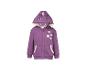 Lila Kinder-Kapuzenpullover mit Einhorn-Gesicht auf der Kapuze und Herz-Applikationen