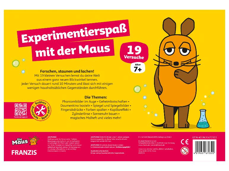 Franzis Experimentier-Set mit 19 Versuchen für Kinder ab 7 Jahren, mit der Maus.