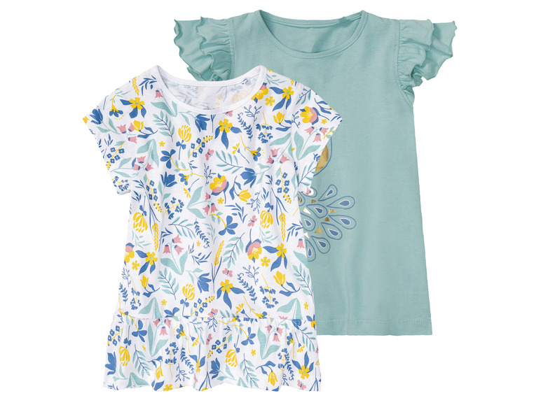 Gehe zu Vollbildansicht: lupilu® Kleinkinder Mädchen T-Shirts, 2 Stück, reine Baumwolle - Bild 2