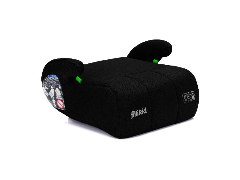 Schwarzer fillikid Kindersitz mit grünen Akzenten