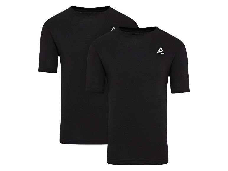Zwei schwarze Reebok T-Shirts mit kurzen Ärmeln