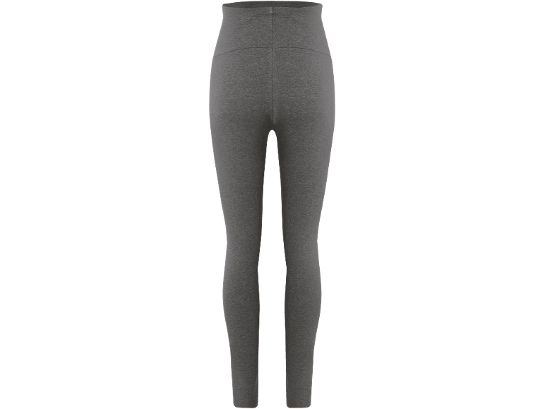 Dunkelgraue Damen-Leggings, lang, mit hohem Bund.