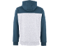 Herren-Hoodie zweifarbig in Hellgrau und Dunkelblau, Rückansicht.