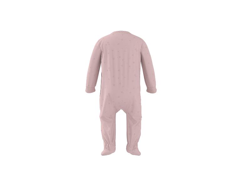 Rosa Baby-Schlafanzug mit Sternenmuster, Rückansicht.