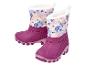 Kinder-Winterstiefel mit Blumenmuster und fuchsiafarbener Sohle