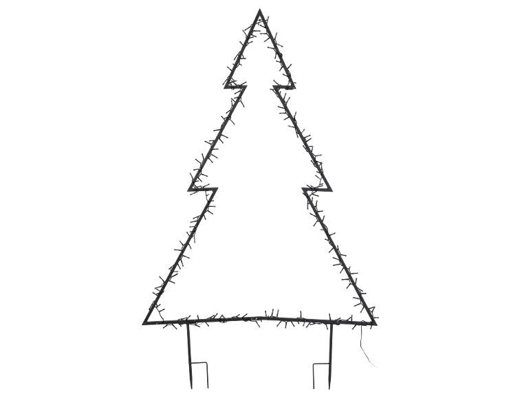 Weihnachtsbaum-Silhouette mit Lichtern, für Außendekoration