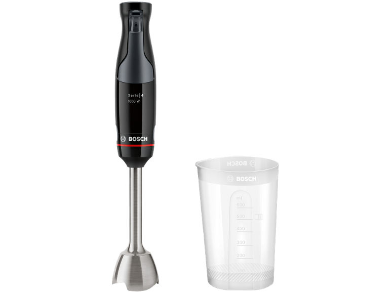 Schwarzer Stabmixer mit Messbecher