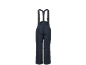 Dunkelblaue Skihose mit schwarzen Hosenträgern, von hinten gesehen.
