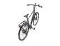 Graues E-Bike mit Gepäckträger und Display.