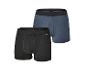 Zwei Parkside Herren-Boxershorts, eine schwarze und eine blaue.