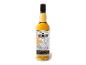 Bernsteinfarbene Flasche schottischen Single Malt Whiskys mit Adler- und Kartenetikett.
