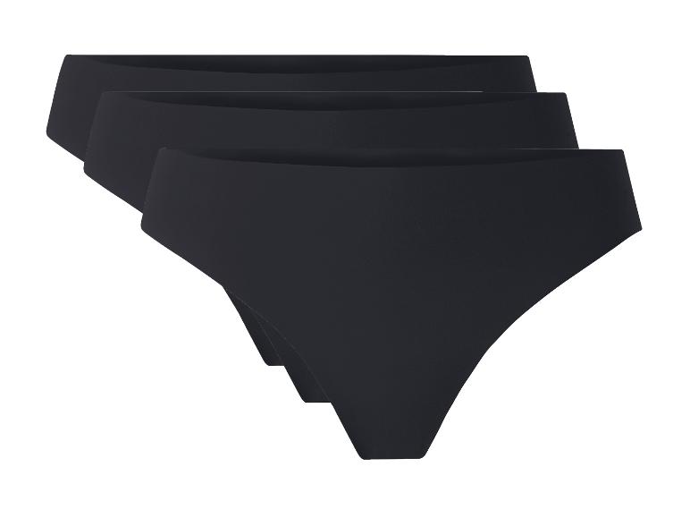 Dreierpack schwarze, hoch geschnittene, nahtlose Damenslips.