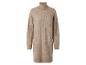 Beiges Strickkleid mit Rollkragen und Zopfmuster