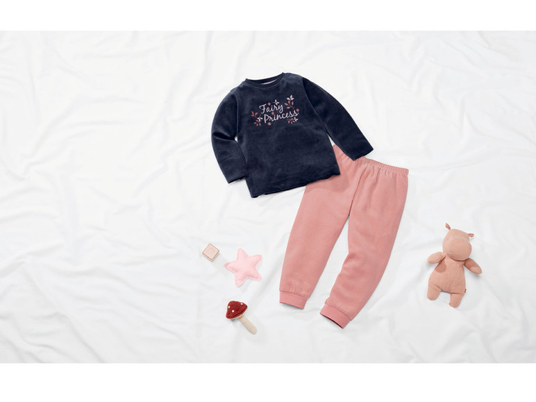 Gehe zu Vollbildansicht: lupilu Kleinkinder Mädchen Pyjama, aus kuschelig weicher Nicki-Qualität - Bild 20