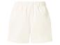 Damen-Shorts in Cremeweiß mit elastischem Bund und Gesäßtaschen.