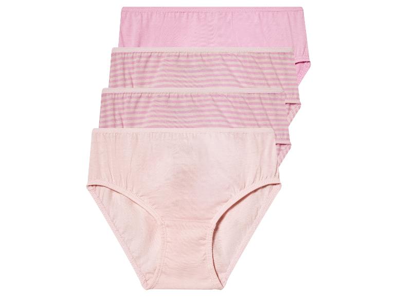 Drei rosafarbene Unterhosen, zwei mit Streifen.
