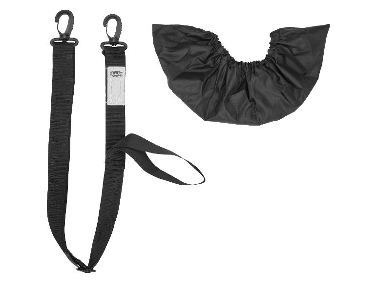 Schwarze Riemen und Schuhüberzüge für Peppa Pig Kinderwagen.