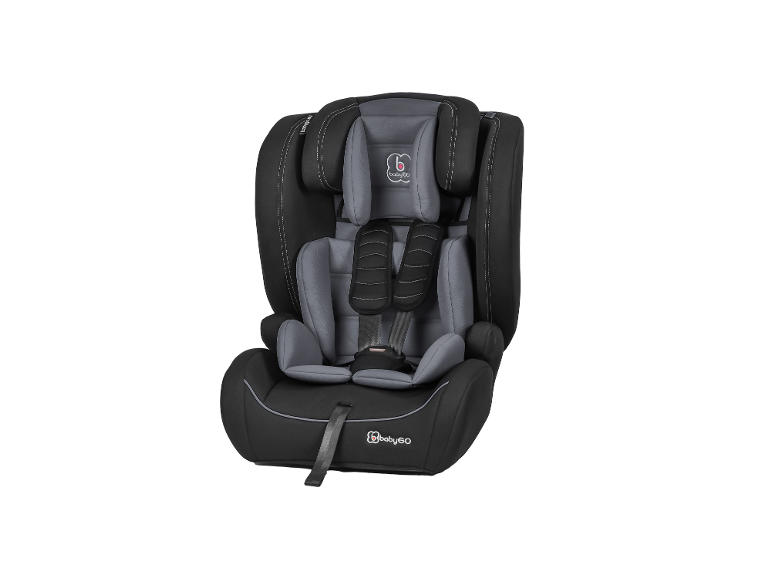 BABYGO Kindersitz Freemove I-Size in Schwarz und Grau.