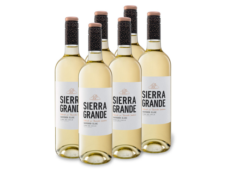 Gehe zu Vollbildansicht: 6 x 0,75-l-Flasche Weinpaket Sierra Grande Chile Sauvignon Blanc trocken, Weißwein - Bild 1