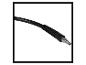 Schwarzer Gummi-PVC-Luftschlauch mit Text und Metallanschluss