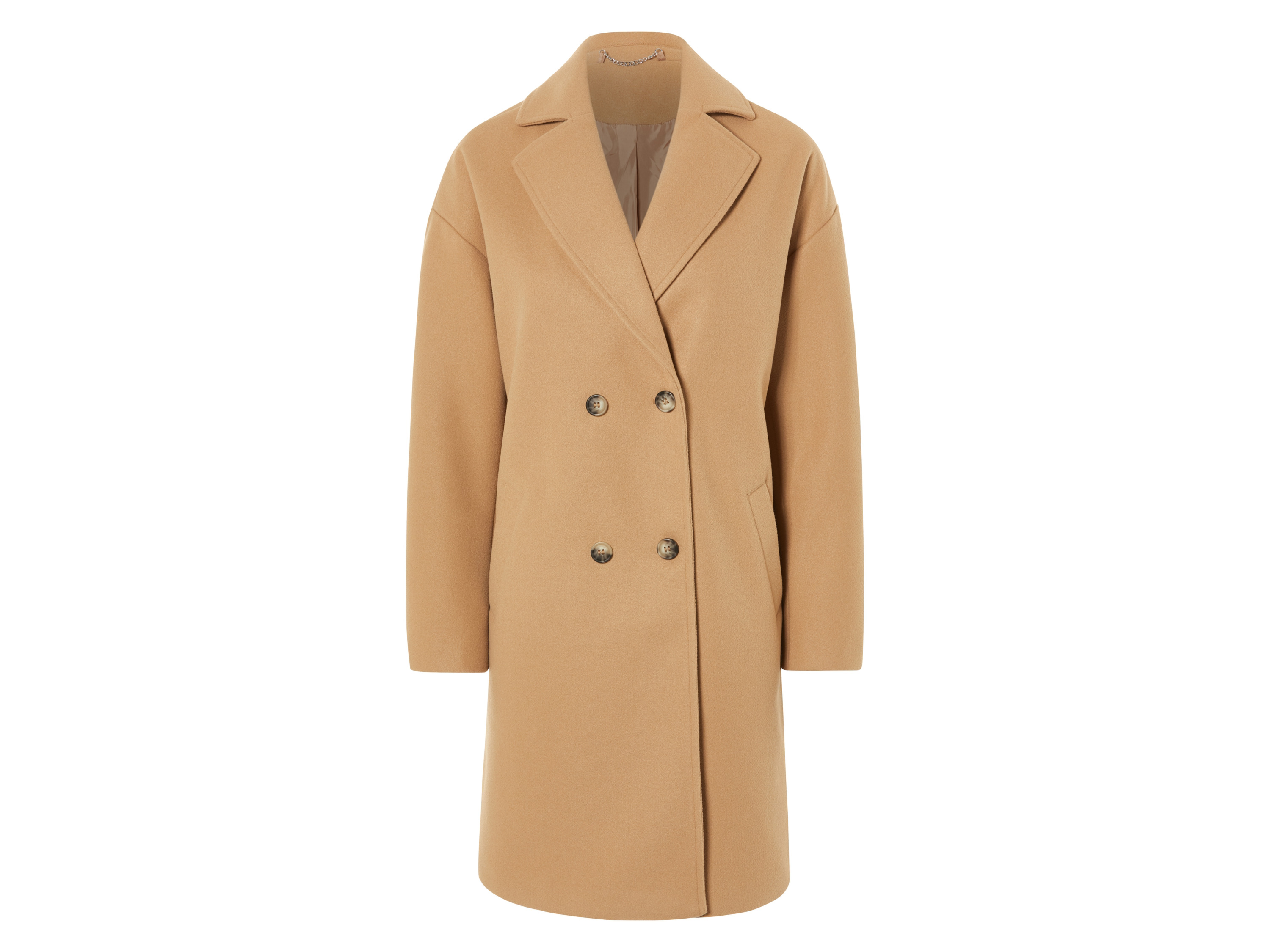 esmara® Damen Mantel Wolloptik (camel, 44) | 04335754096020