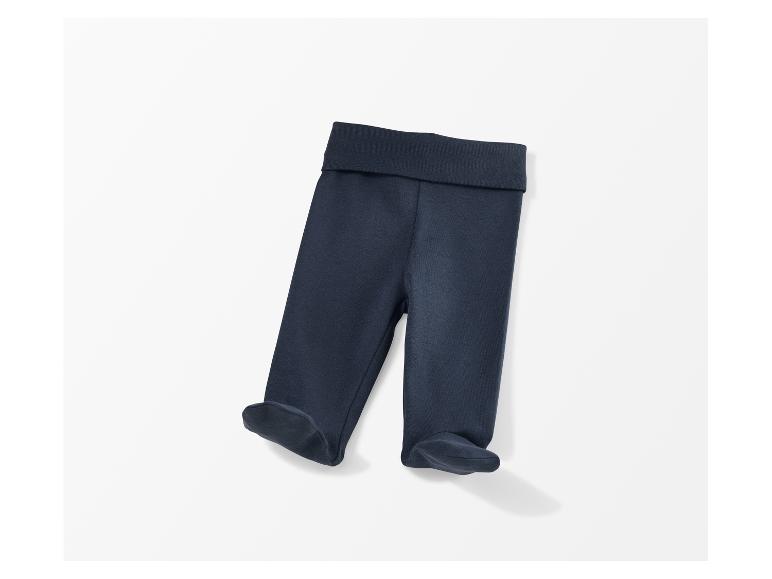 Dunkelblaue Baby-Leggings mit Bündchen.