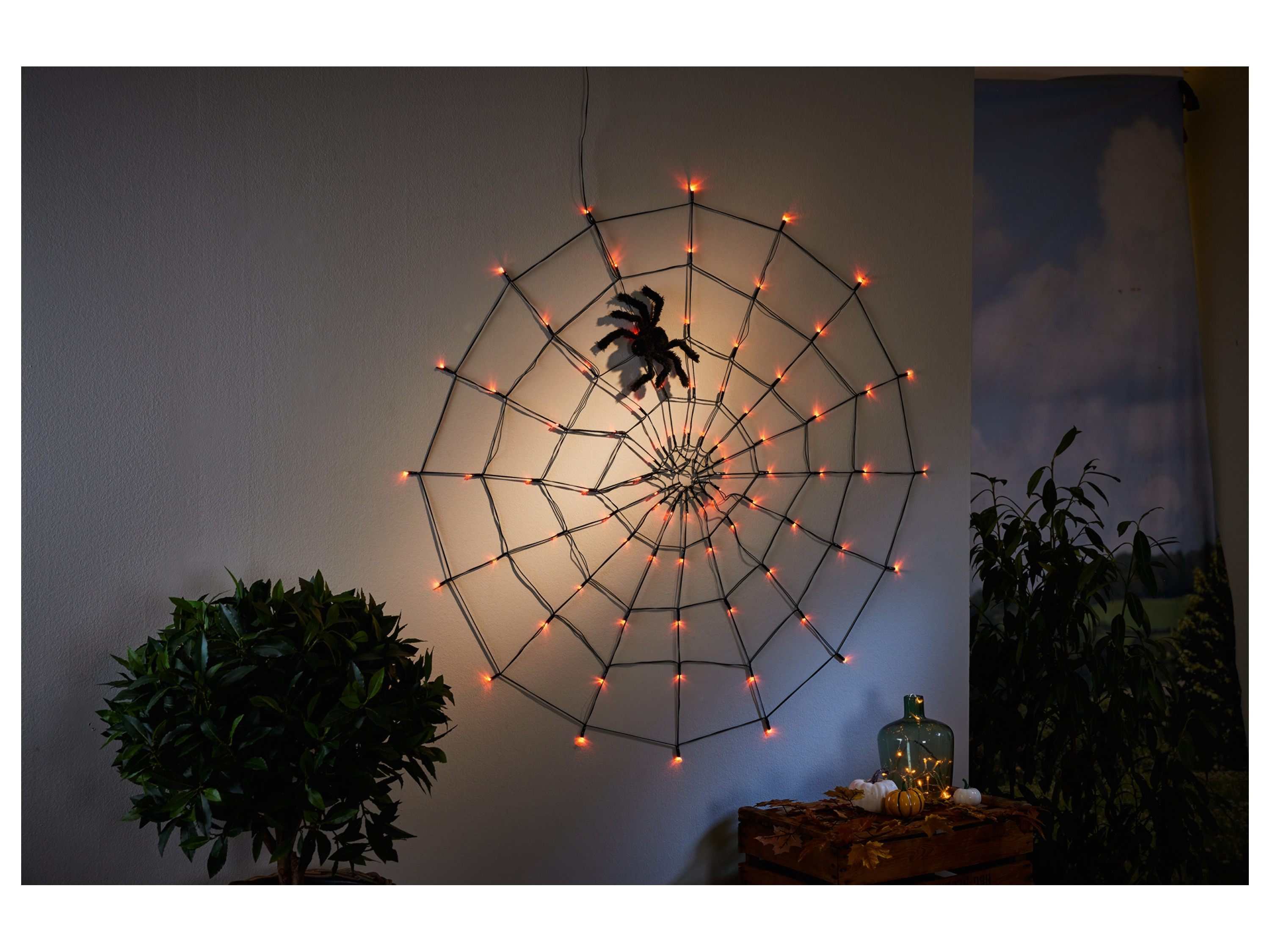 Thumbnail - LIVARNO home LED-Spinnennetz (Orange)
