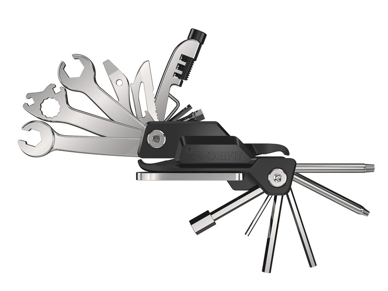Gehe zu Vollbildansicht: CRIVIT Fahrrad Multifunktionstool / Untersatteltasche mit Werkzeug / Minipumpe mit Manometer - Bild 2
