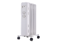 Weißer Ölradiator auf Rollen