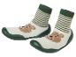 Baby-Socken mit Bärenmotiv und Gummisohle.