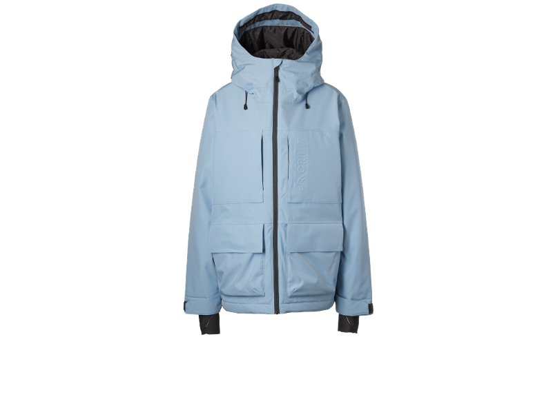 Hellblaue Herren-Skijacke mit Kapuze