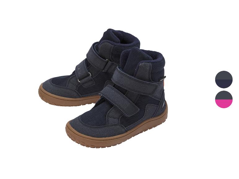 Dunkelblaue Kinder-Klettverschluss-Schuhe mit braunen Sohlen und Farboptionen