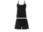 Schwarzes Pyjama-Set: Top mit Spitze und Shorts.