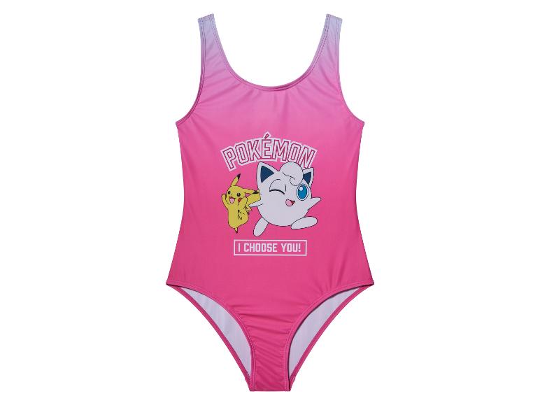 Pinkes Pokémon Badeanzug mit Pikachu und Mew.