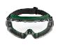 Schutzbrille mit klarem Visier und grünem Rahmen