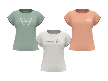 esmara Damen T-Shirt, mit modischem Print und überschnittenen Schultern